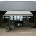 Aluminum poly fabric retractable car awning